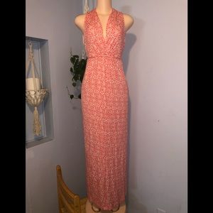 Motherhood Dress size Small Pjnk and white Long Maternity attire woman’s